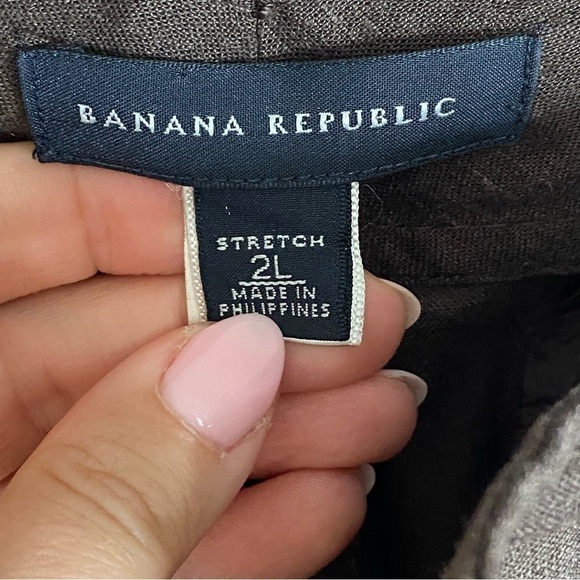 Banana Republic Linen blend Brown pants Stretch Comfy Office Casual Straight leg - Picture 9 of 14